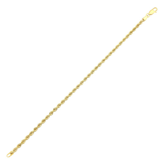 9ct Gold Rope Chain Bracelet 3.5mm 7.5 inch - 060AXLHVC7.5