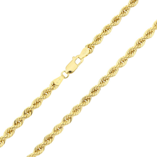 9ct Gold Rope Chain Necklace 4.5mm - 080AXLHVC