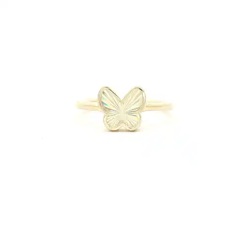 9ct Gold Magic Rainbow Starburst Butterfly Charm Ring - 1-80-0049