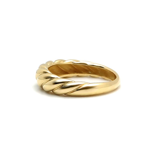 9ct Gold Gachnun Twist Dome Croissant Ring 6mm - 1-83-6269
