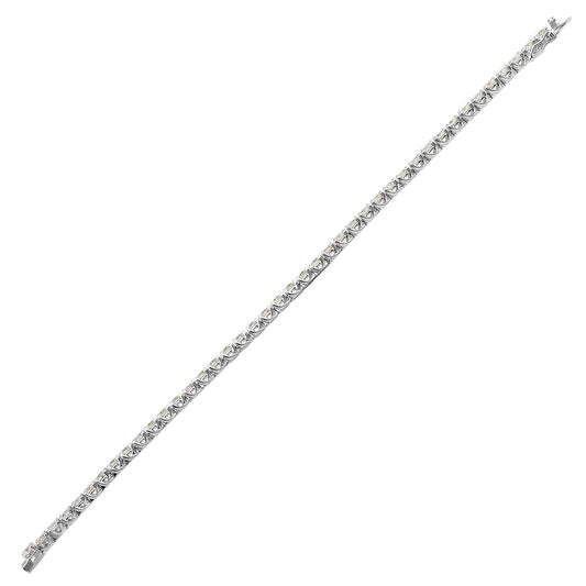 18ct White Gold 7ct Diamond Line Tennis Bracelet - 18B019-700