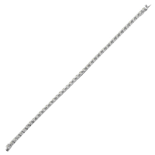 18ct White Gold 7ct Diamond Line Tennis Bracelet - 18B019-700
