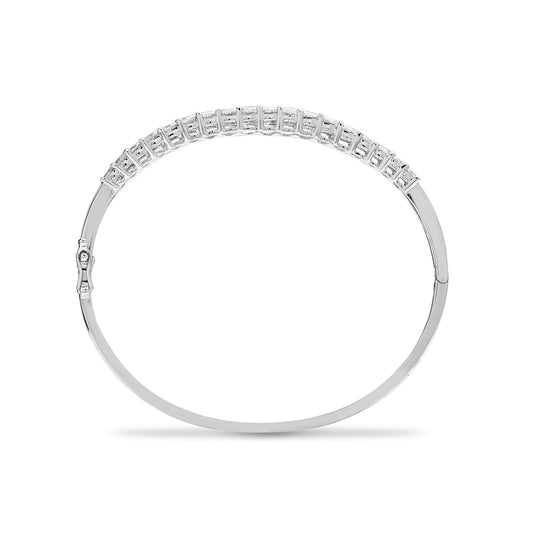 18ct White Gold 2.25ct Diamond Eternity Bangle Bracelet 6mm - 18BG004