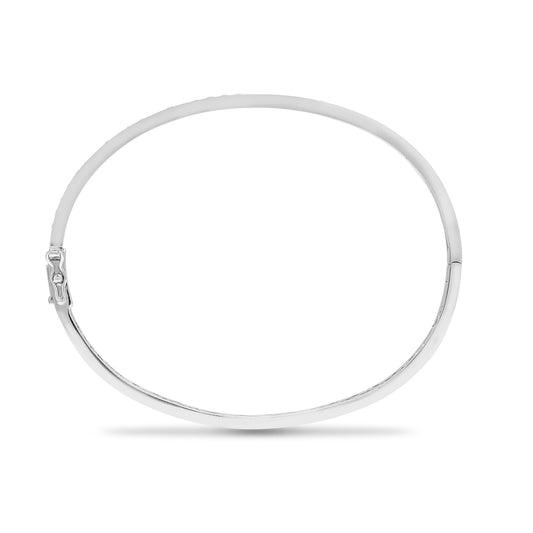 18ct White Gold 1ct Diamond Eternity Bangle Bracelet 3mm - 18BG010