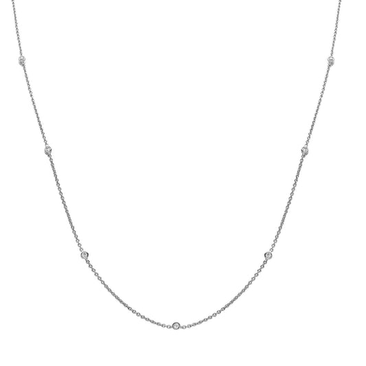 18ct White Gold Diamond By The Inch Eternity Necklace - 18C001
