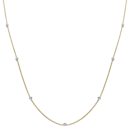 18ct 2 Colour Gold Diamond By The Inch Eternity Bracelet - 18C002