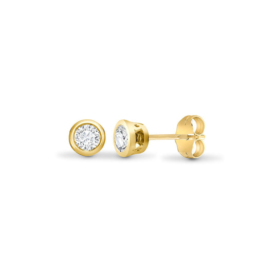 18ct Gold 0.35ct Diamond Solitaire Stud Earrings - 18E009-035
