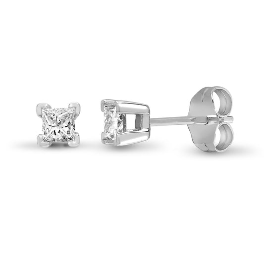 18ct White Gold 0.25ct Diamond Solitaire Stud Earrings - 18E357-025