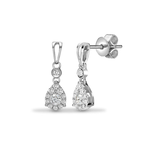 18ct White Gold 0.38ct Diamond Tears of Joy Drop Earrings - 18E399