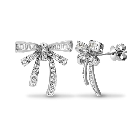 18ct White Gold 0.76ct Diamond Drop Stud Earrings - 18E432