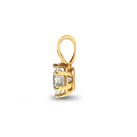 18ct Gold 0.15ct Diamond Solitaire Charm Pendant - 18P001-015