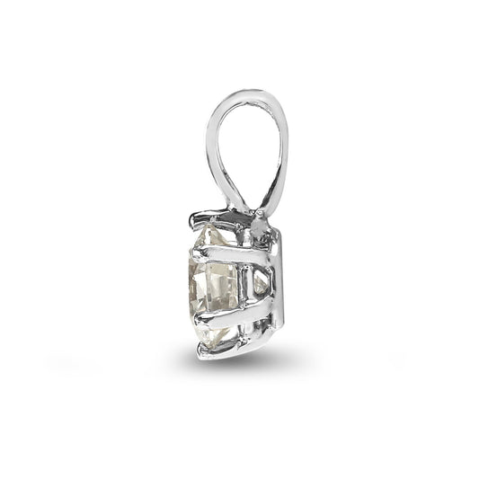 18ct White Gold 0.35ct Diamond Solitaire Charm Pendant - 18P007-035