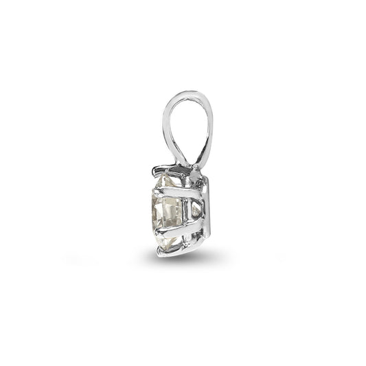18ct White Gold 0.5ct Diamond Solitaire Charm Pendant - 18P007-050