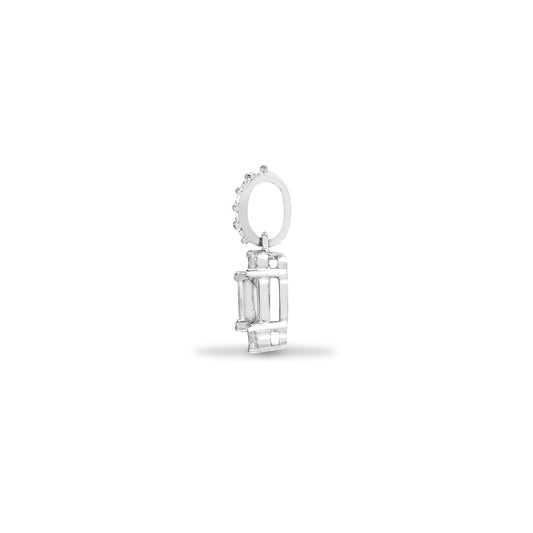 18ct White Gold 0.43ct Diamond Illusion Solitaire Pendant - 18P156