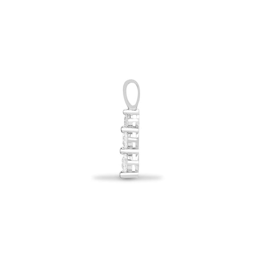 18ct White Gold 0.25ct Diamond Trilogy Drop Pendant - 18P167