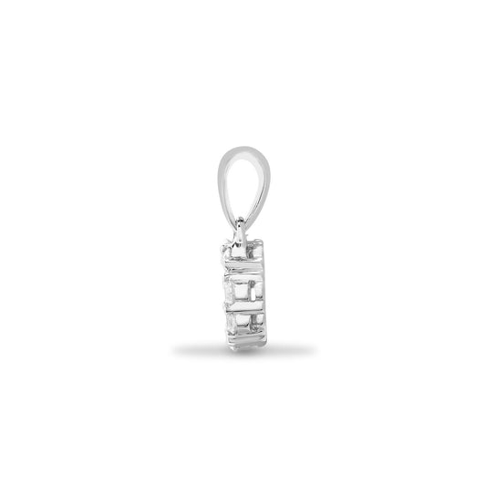 18ct White Gold 0.3ct Diamond Clover Window Cluster Pendant - 18P297-030