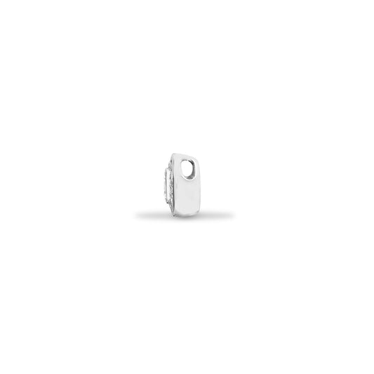 18ct White Gold 0.25ct Diamond Halo Solitaire Slider Pendant - 18P318