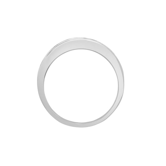 18ct White Gold Diamond Red Ruby Half Eternity Ring 3.5mm - 18R589