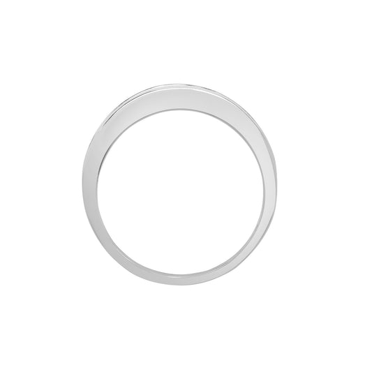 18ct White Gold Diamond Green Emerald Half Eternity Ring 3.5mm - 18R590
