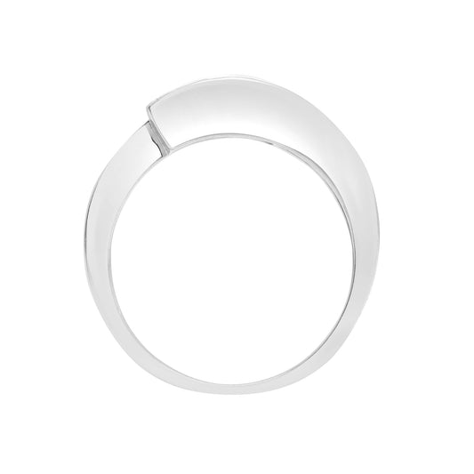 18ct White Gold Diamond Hugger Crossover Wrap Eternity Ring 9mm - 18R624