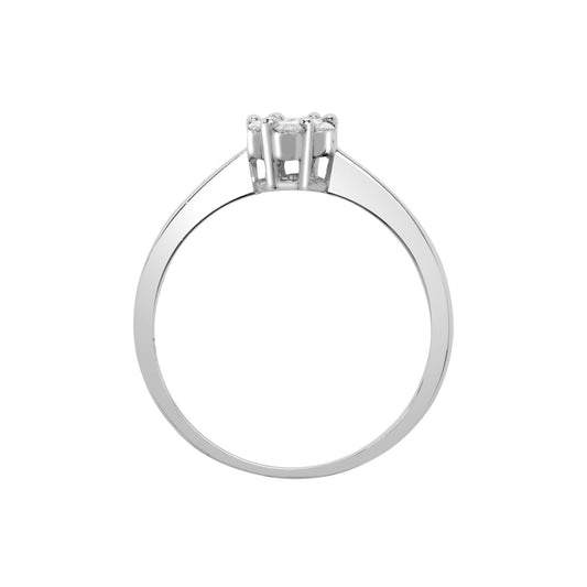 18ct White Gold 0.24ct Diamond Daisy 7 Stone Cluster Ring 5mm - 18R642