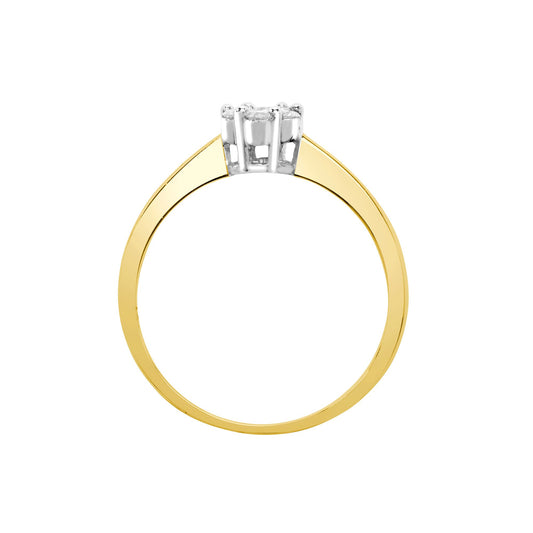 18ct Gold 0.24ct Diamond Daisy 7 Stone Cluster Ring 6mm - 18R741