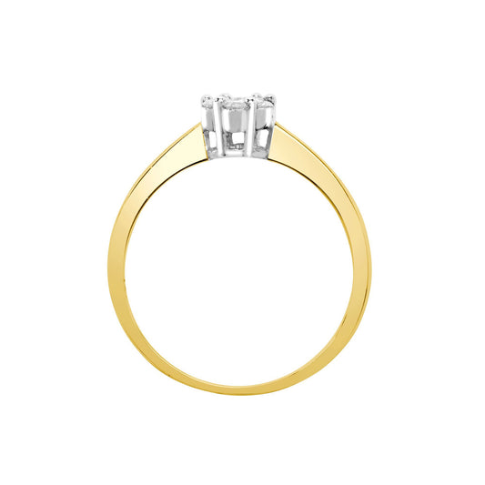 18ct Gold 0.24ct Diamond Daisy 7 Stone Cluster Ring 6mm - 18R741