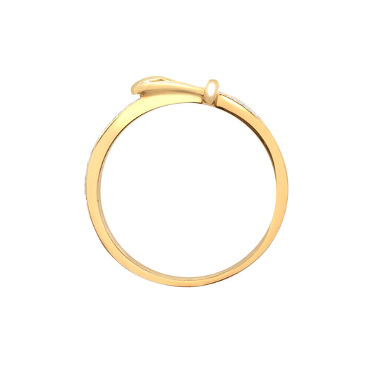 18ct Gold 0.34ct Diamond Belt Buckle Dress Ring 7mm - 18R766