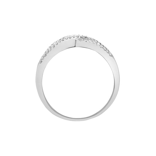 18ct White Gold 0.69ct Diamond Crossover Waves Eternity Ring 6mm - 18R782