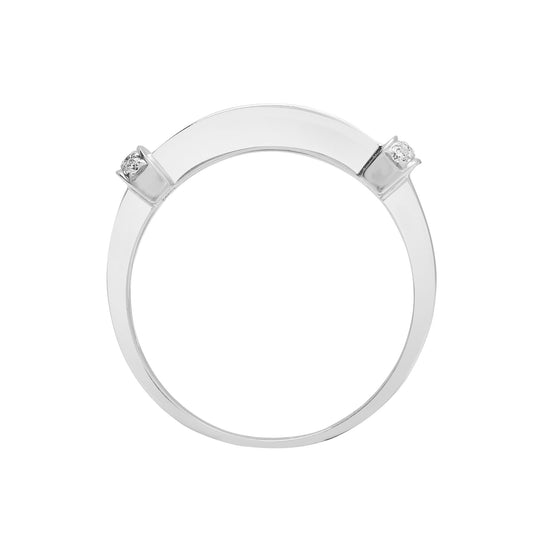 18ct White Gold Diamond Dual Row Collared Eternity Ring 5.5mm - 18R784