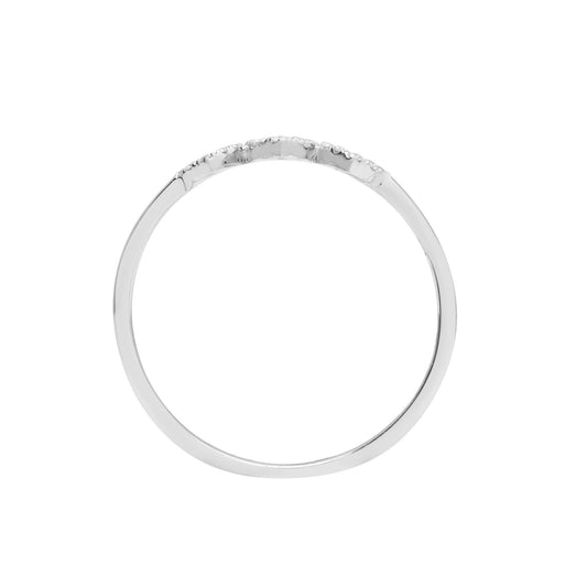18ct White Gold Diamond Trilogy Love Heart Halo Trilogy Ring 4mm - 18R795
