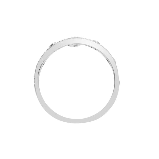 18ct White Gold 0.24ct Diamond Royal Crown Eternity Ring 10mm - 18R815