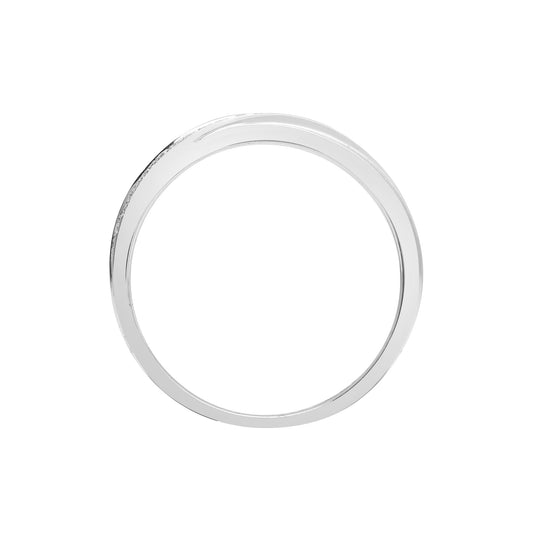 18ct White Gold 0.11ct Diamond Crossover Band Eternity Ring 3.5mm - 18R816