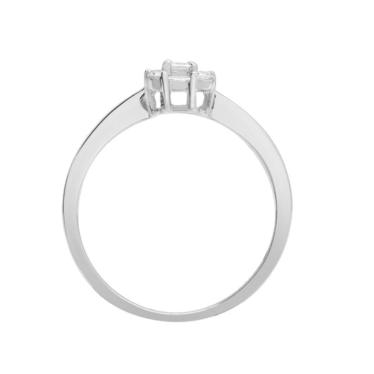 18ct White Gold 0.57ct Diamond Solitaire Style Cluster Ring 8mm - 18R845