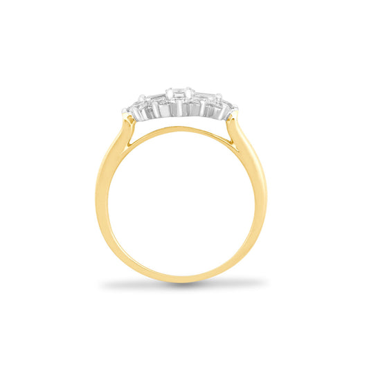 18ct Gold 0.5ct Diamond Boat Cluster Ring 7mm - 18R883