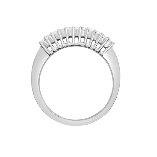 18ct White Gold 1ct Diamond Arch Bridge Eternity Ring 8mm - 18R887