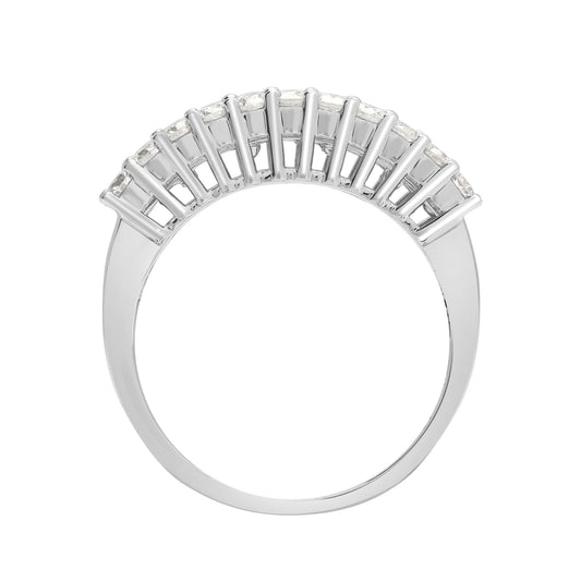 18ct White Gold 2ct Diamond Arch Bridge Eternity Ring 9mm - 18R888