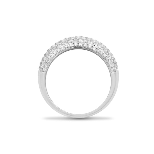 18ct White Gold 1ct Diamond Domed Bombe Eternity Ring 7mm - 18R904