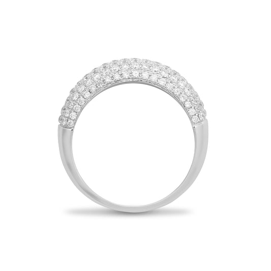 18ct White Gold 1.5ct Diamond Domed Bombe Eternity Ring 8mm - 18R905