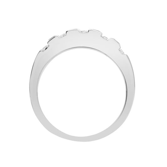 18ct White Gold Diamond Alternating Bars Eternity Ring 3.5mm - 18R925