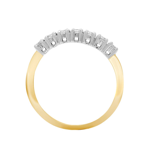 18ct 2 Colour Gold 1.5ct Diamond 7 Stone Eternity Ring 4mm - 18R946-150