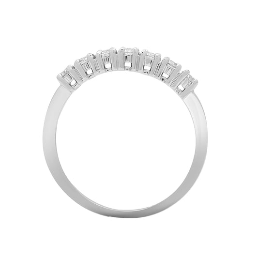 18ct White Gold 0.5ct Diamond 7 Stone Eternity Ring 3mm - 18R947-050