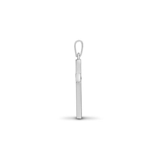 18ct White Gold 0.18ct Diamond Flat Cross Pendant - 18X051