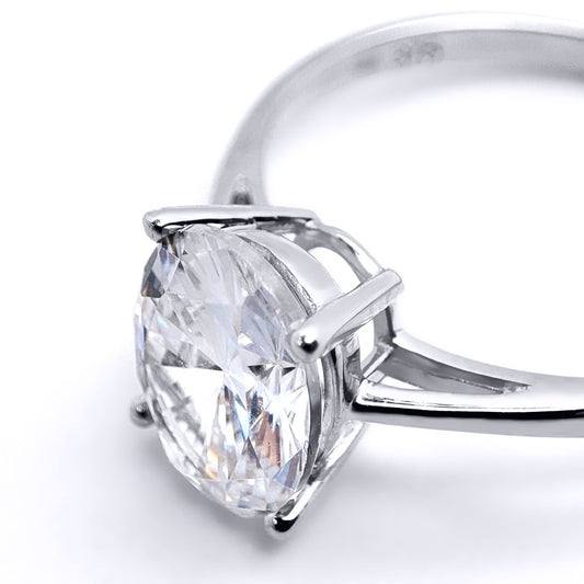 9ct White Gold Oval CZ Solitaire Travel & Proposal Ring 2.00CTS - 5-84-4901