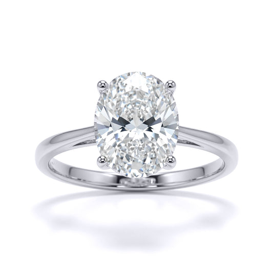 9ct White Gold Oval CZ Solitaire Travel & Proposal Ring 2.00CTS - 5-84-4901