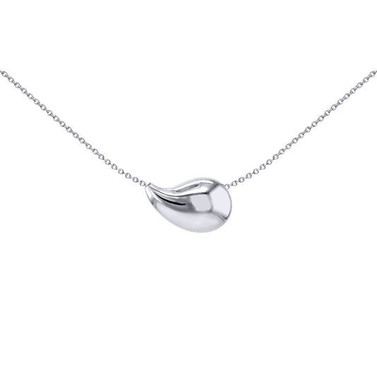 Silver 3D Electroform Puffy Pear Pendant Slider Necklace 17-18" - 8-13-8000