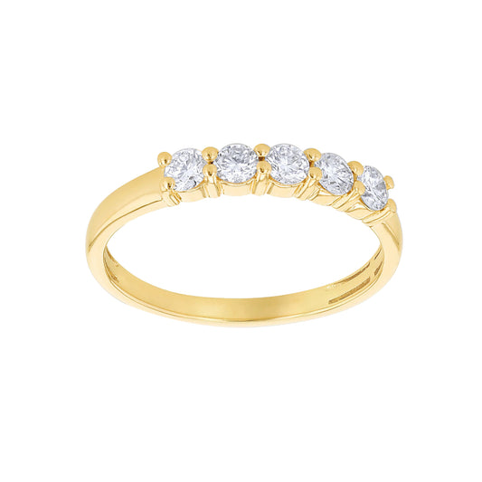 Silver Lab Grown Diamond 5 Stone Half Eternity Ring 3mm 0.50cts - 8-82-0303