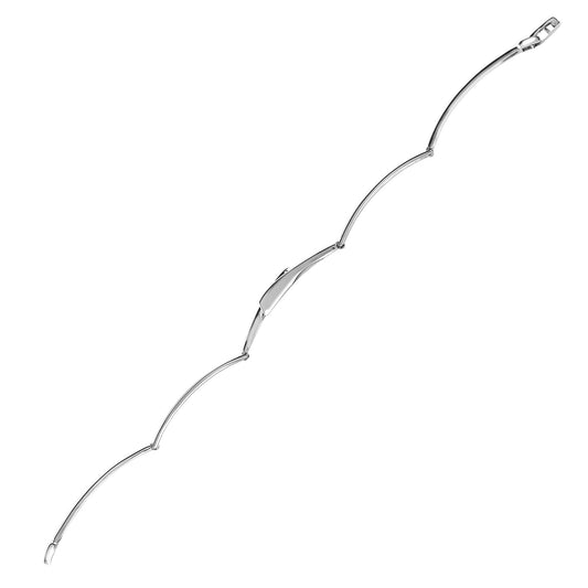 9ct White Gold 0.5ct Diamond Crossover Trilogy Bracelet 8mm - 9B019