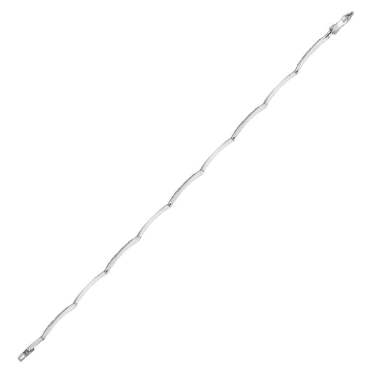 9ct White Gold 0.28ct Diamond Fancy Tennis Bracelet - 9B020