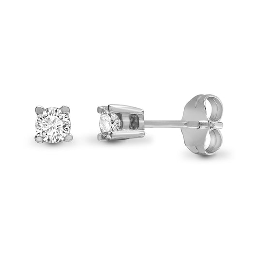 9ct White Gold 0.3ct Diamond Solitaire Stud Earrings - 9E096-030